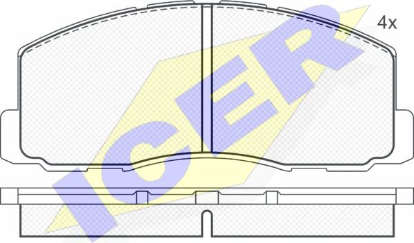 Icer 180602 - Комплект спирачно феродо, дискови спирачки vvparts.bg