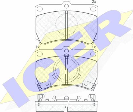 Icer 180611 - Комплект спирачно феродо, дискови спирачки vvparts.bg