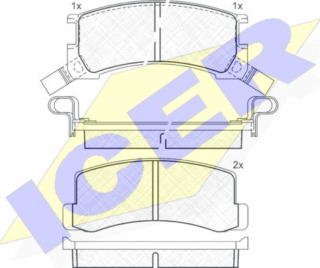 Icer 180613 - Комплект спирачно феродо, дискови спирачки vvparts.bg