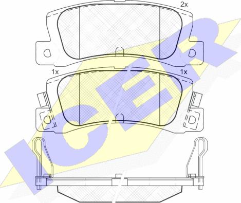 Icer 180612-071 - Комплект спирачно феродо, дискови спирачки vvparts.bg