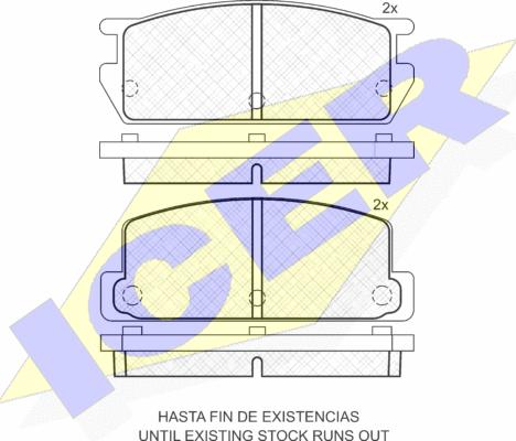 Icer 180639 - Комплект спирачно феродо, дискови спирачки vvparts.bg