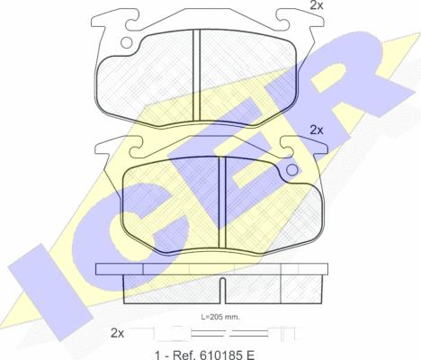 Icer 180633 - Комплект спирачно феродо, дискови спирачки vvparts.bg