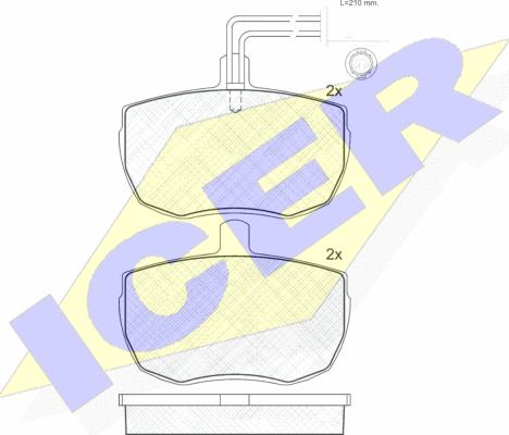 Icer 180671 - Комплект спирачно феродо, дискови спирачки vvparts.bg