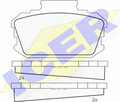 Icer 180095 - Комплект спирачно феродо, дискови спирачки vvparts.bg