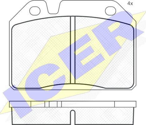 Icer 180091 - Комплект спирачно феродо, дискови спирачки vvparts.bg