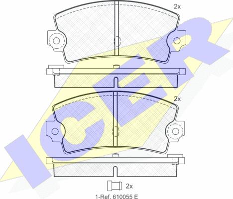 Icer 180098 - Комплект спирачно феродо, дискови спирачки vvparts.bg