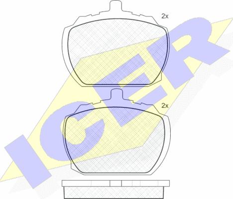 Icer 180092 - Комплект спирачно феродо, дискови спирачки vvparts.bg