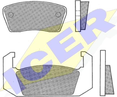 Icer 180047 - Комплект спирачно феродо, дискови спирачки vvparts.bg