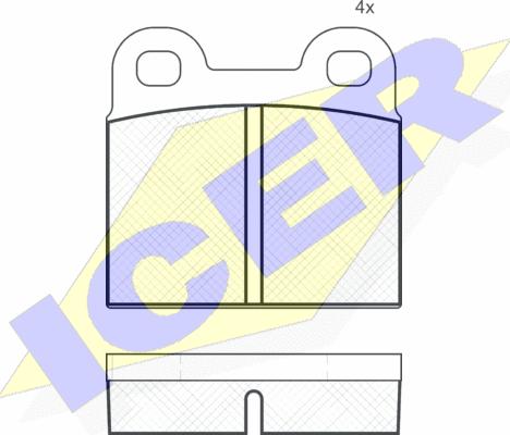 Icer 180059 - Комплект спирачно феродо, дискови спирачки vvparts.bg