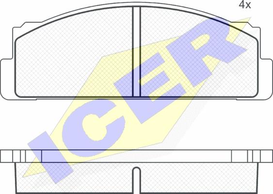 Icer 180068 - Комплект спирачно феродо, дискови спирачки vvparts.bg