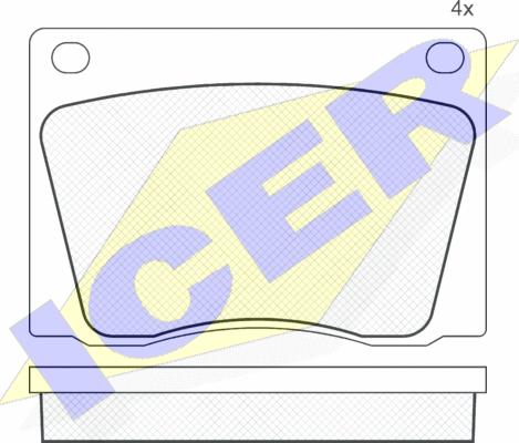 Icer 180009 - Комплект спирачно феродо, дискови спирачки vvparts.bg