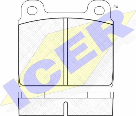Icer 180011 - Комплект спирачно феродо, дискови спирачки vvparts.bg
