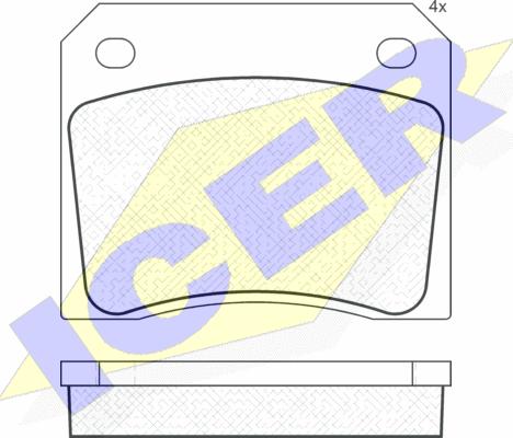 Icer 180036 - Комплект спирачно феродо, дискови спирачки vvparts.bg
