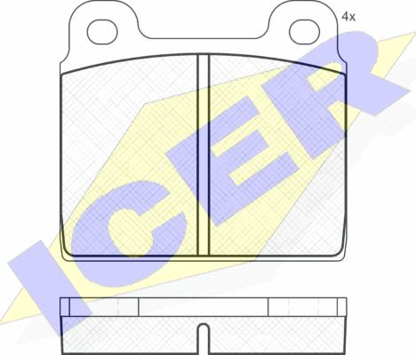 Icer 180020 - Комплект спирачно феродо, дискови спирачки vvparts.bg