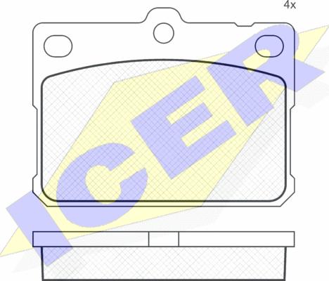 Icer 180164 - Комплект спирачно феродо, дискови спирачки vvparts.bg