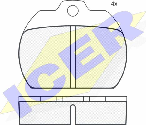 Icer 180161 - Комплект спирачно феродо, дискови спирачки vvparts.bg