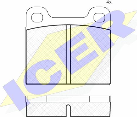 Icer 180162 - Комплект спирачно феродо, дискови спирачки vvparts.bg