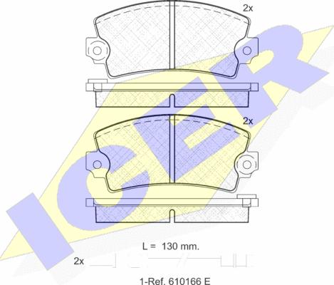 Icer 180101-066 - Комплект спирачно феродо, дискови спирачки vvparts.bg