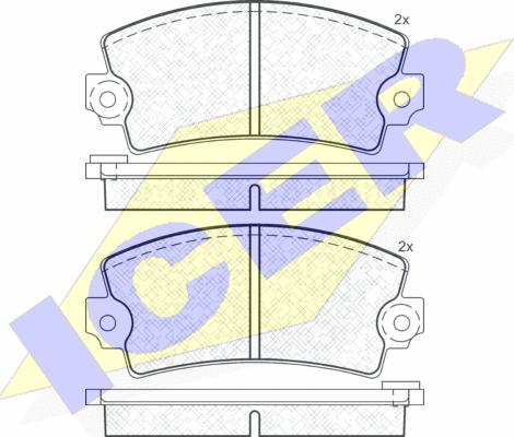 Icer 180101 - Комплект спирачно феродо, дискови спирачки vvparts.bg