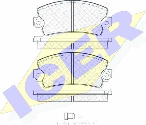 Icer 180102 - Комплект спирачно феродо, дискови спирачки vvparts.bg