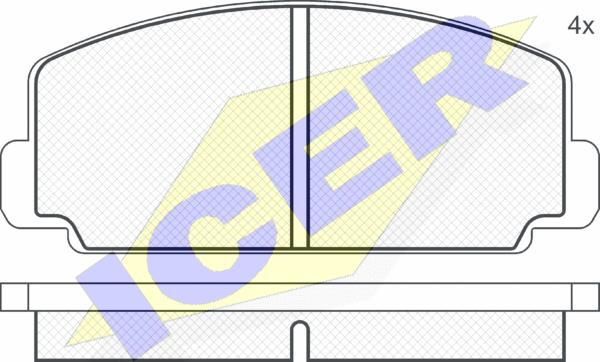 Icer 180107 - Комплект спирачно феродо, дискови спирачки vvparts.bg