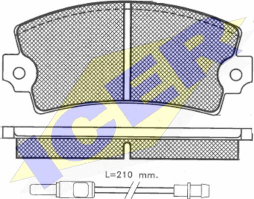 Icer 180116 - Комплект спирачно феродо, дискови спирачки vvparts.bg