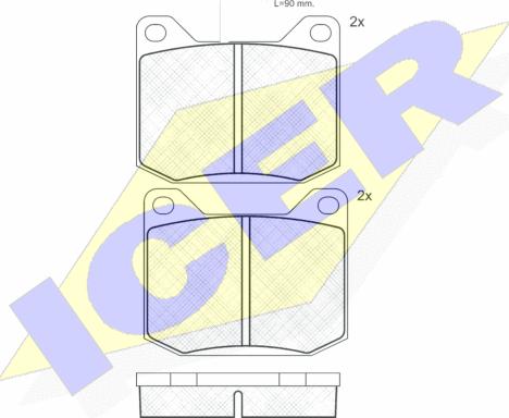 Icer 180120 - Комплект спирачно феродо, дискови спирачки vvparts.bg