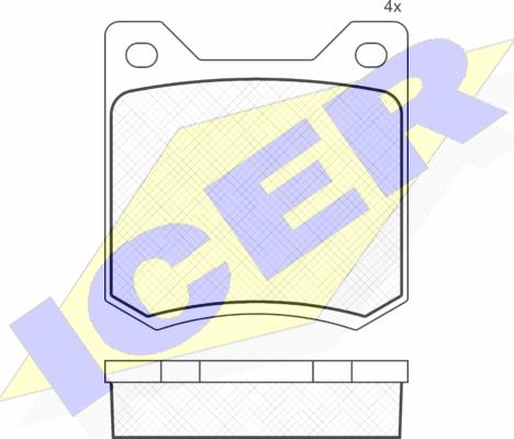 Icer 180122 - Комплект спирачно феродо, дискови спирачки vvparts.bg