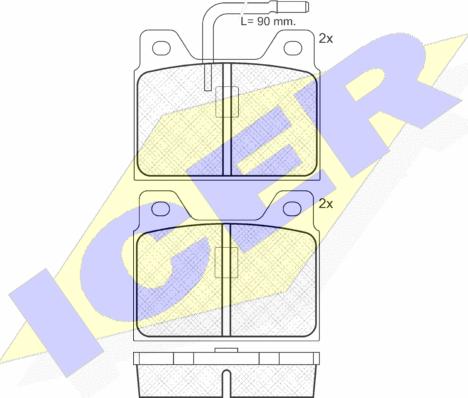 Icer 180127 - Комплект спирачно феродо, дискови спирачки vvparts.bg