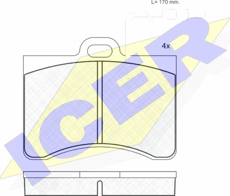 Icer 180175 - Комплект спирачно феродо, дискови спирачки vvparts.bg