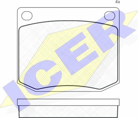 Icer 180176 - Комплект спирачно феродо, дискови спирачки vvparts.bg