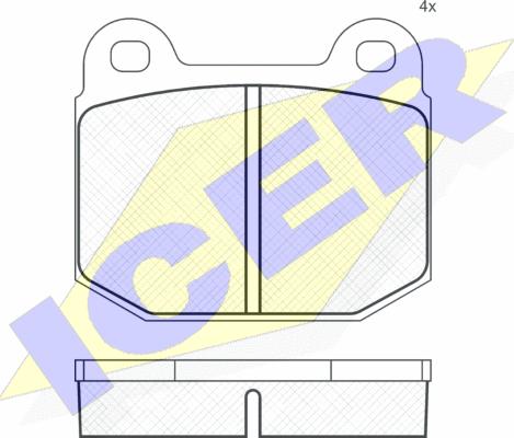 Icer 180170 - Комплект спирачно феродо, дискови спирачки vvparts.bg