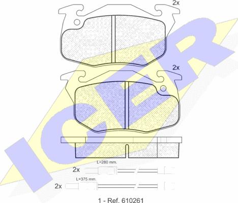 Icer 180864 - Комплект спирачно феродо, дискови спирачки vvparts.bg