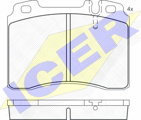 Icer 180861-200 - Комплект спирачно феродо, дискови спирачки vvparts.bg