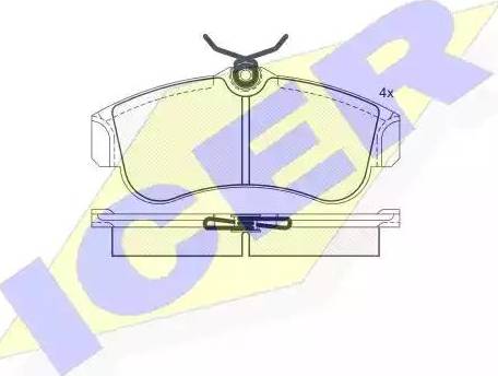 Icer 180803 - Комплект спирачно феродо, дискови спирачки vvparts.bg