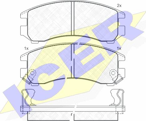 Icer 180810 - Комплект спирачно феродо, дискови спирачки vvparts.bg