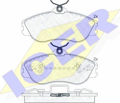 Icer 180871 - Комплект спирачно феродо, дискови спирачки vvparts.bg