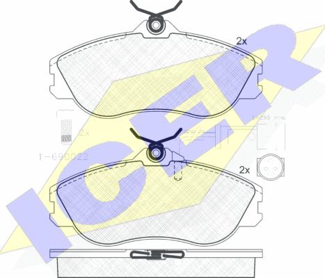 Icer 180873-202 - Комплект спирачно феродо, дискови спирачки vvparts.bg