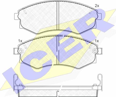 Icer 180877 - Комплект спирачно феродо, дискови спирачки vvparts.bg