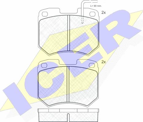 Icer 180314 - Комплект спирачно феродо, дискови спирачки vvparts.bg