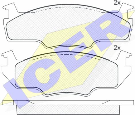 Icer 180333 - Комплект спирачно феродо, дискови спирачки vvparts.bg