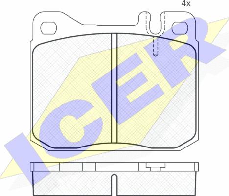 Icer 180323 - Комплект спирачно феродо, дискови спирачки vvparts.bg