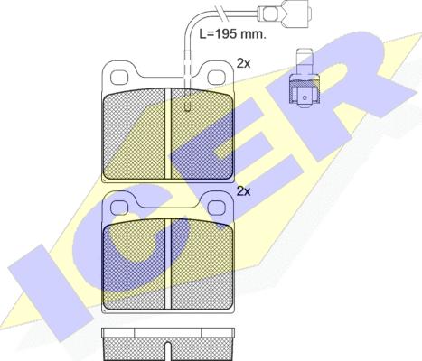 Icer 180243 - Комплект спирачно феродо, дискови спирачки vvparts.bg