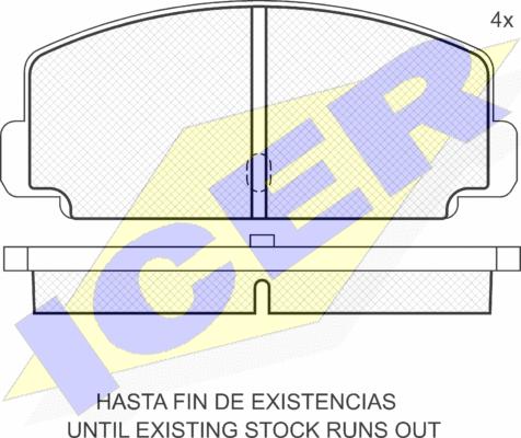 Icer 180247 - Комплект спирачно феродо, дискови спирачки vvparts.bg