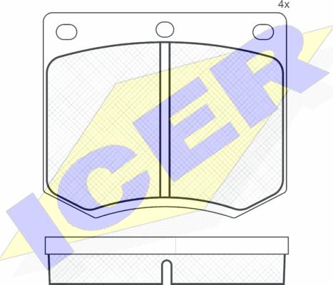 Icer 180255 - Комплект спирачно феродо, дискови спирачки vvparts.bg