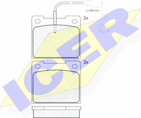 Icer 180260 - Комплект спирачно феродо, дискови спирачки vvparts.bg