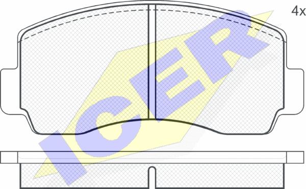 Icer 180207 - Комплект спирачно феродо, дискови спирачки vvparts.bg