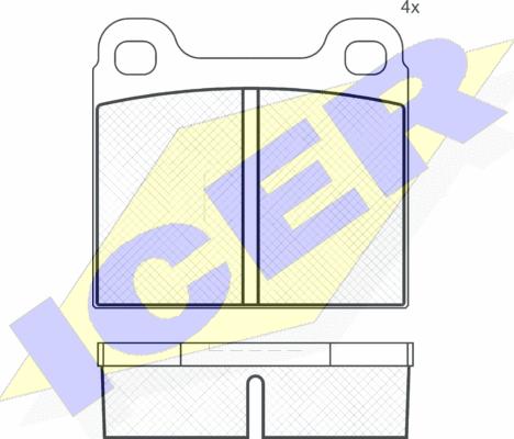 Icer 180219 - Комплект спирачно феродо, дискови спирачки vvparts.bg