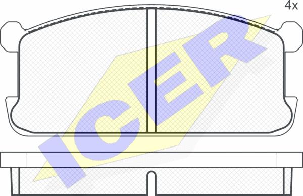 Icer 180286 - Комплект спирачно феродо, дискови спирачки vvparts.bg