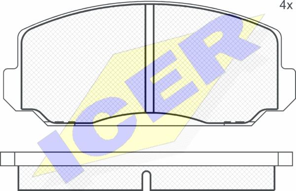 Icer 180229 - Комплект спирачно феродо, дискови спирачки vvparts.bg